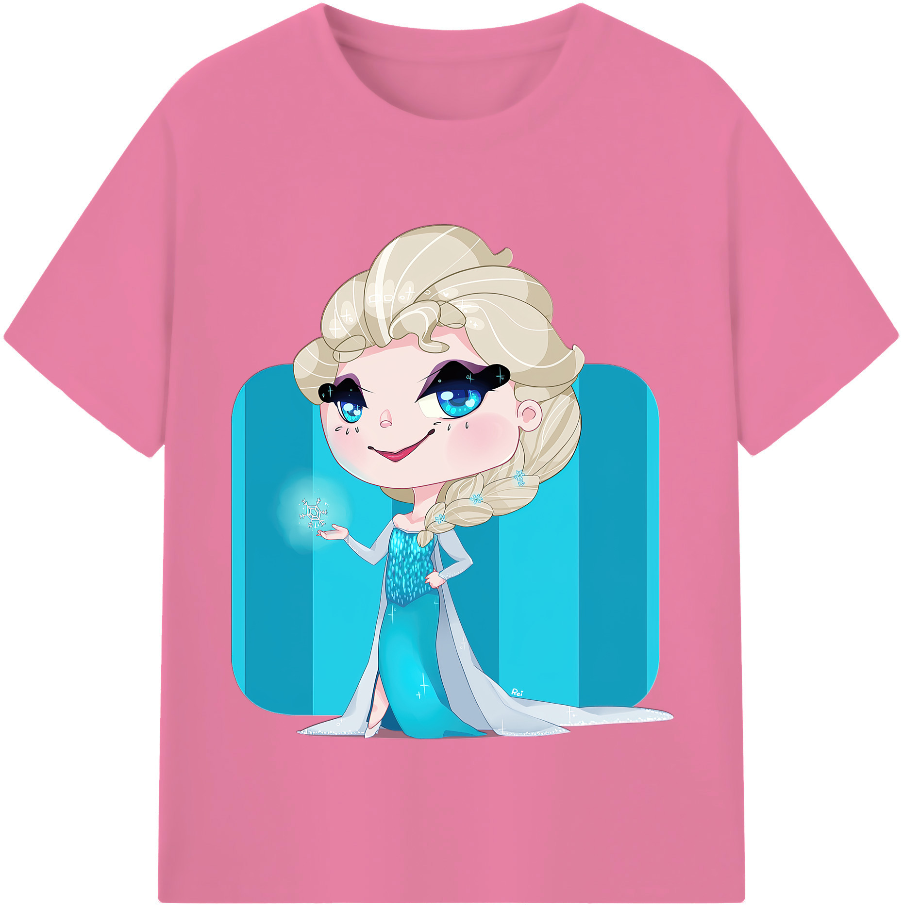 （画像用） アナと雪の女王 アンナ エルサ Frozen Anna Elsa 綿100％半袖Tシャツ（フロントプリント）